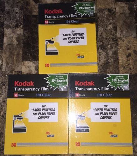 Lot Of 3 Kodak Transparency Film 101 Clear 50 Sheets New