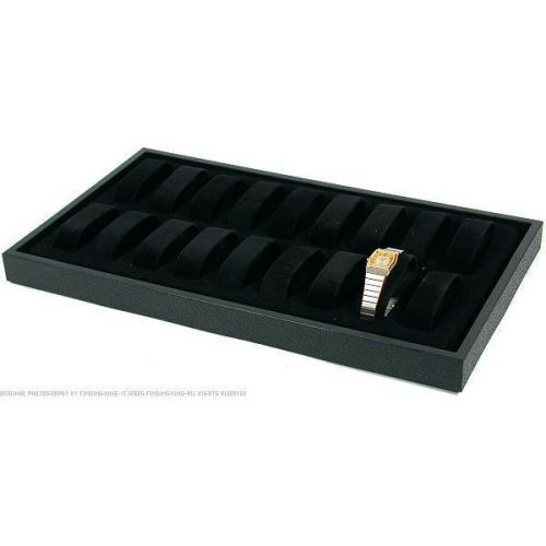 18 Slot Black Plastic Watch Display Tray