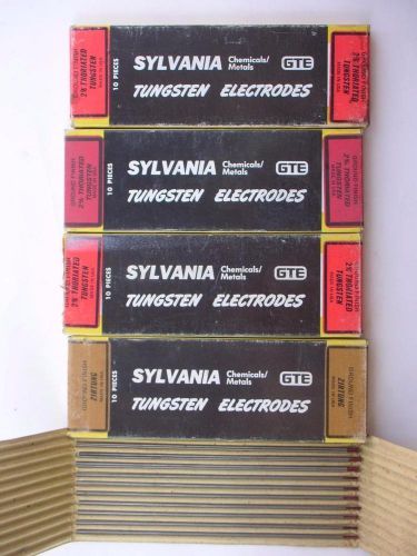 Lot 55 Pieces Sylvania Tungsten Electrodes 7&#034; x 1/8&#034; 3/32&#034; 1/16&#034; 4 PKGS Sealed