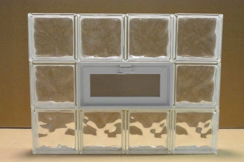 32 x 24 Vented Glass Block Window Wave Pattern