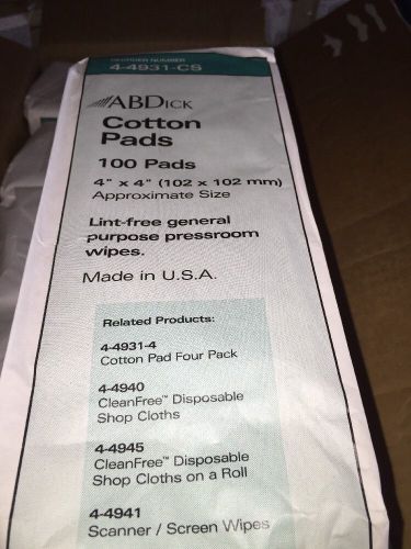 AB Dick 4x4 Cotton Pads (14 Packs of 100 Pads)