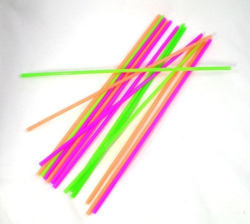 18&#034; Neon Colored Straws - 200 pieces