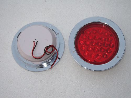 Plastic frame Round Led Tail Lamp light Tractors Trucks 4&#034; RED 2X