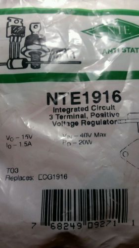 NTE1916 integrated circuit 3 terminal, postive voltage regulator