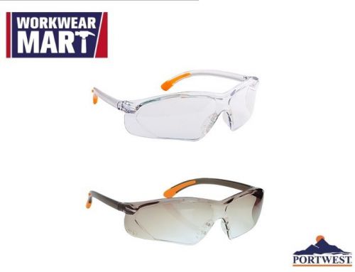 Safety Glasses Eye Protection Clear Smoke ANSI Z87, Portwest PW15