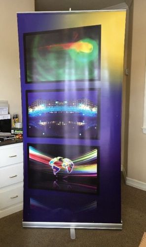 Retractable banner stand trade show display 39x81 with carrying case for sale