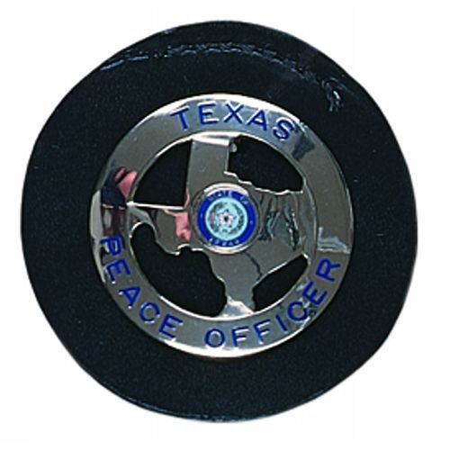 Gould &amp; goodrich round clip-on badge holder badges 3-1/8&#034; x 3-1/8&#034; black b407 for sale