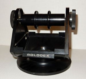 Vintage Rolodex Card File Rotary Swivel SW-35 SW-24 Faux Wood, Black