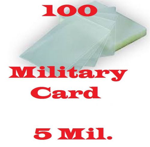 5 Mil MILITARY CARD 100 PK Laminating Laminator Pouch Sheets 2-5/8 x 3-7/8