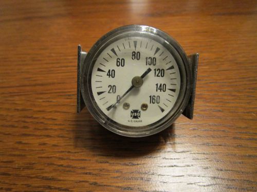 New Old Stock (NOS) panel mount USG Stainless pressure gauge 0-160 PSI
