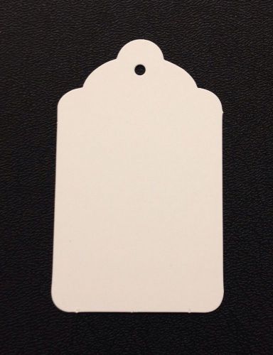 100 WHITE Jumbo UNStrung Scallop Clothing Furniture Merchandise Display Tags
