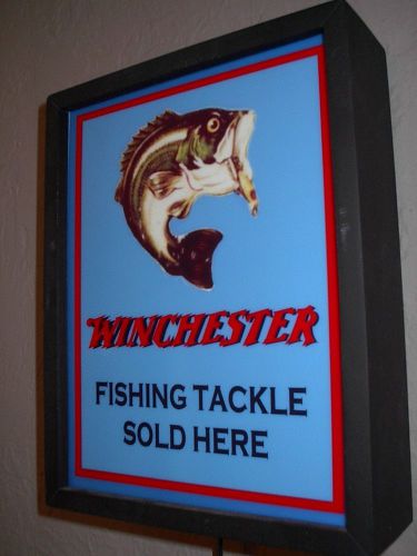 Winchester Firearms Fishing Tackle Lures Store Man Cave Lighted SIgn