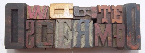 Letterpress Letter Wood Type Printers Block &#034;Lots Of 13&#034; Typography #bc-379