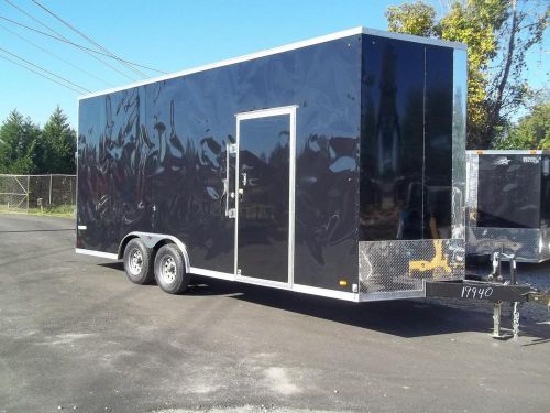 8.5 x 20 extra tall enclosed carhauler trailer black stacker look cargo 8 x 20