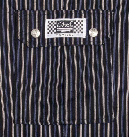 Chef Revival Blue-Gray Soho Stripe Cargo Pants 100% Cotton