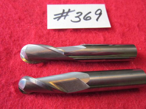2  u.s.a.  1/2&#034; solid carbide, ball mill, 2 flute,  center cut,   {369} for sale