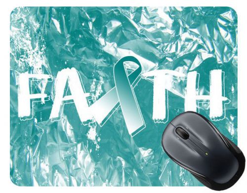 Cervical Cancer Awareness Faith Ribbon Square Mouse Pad