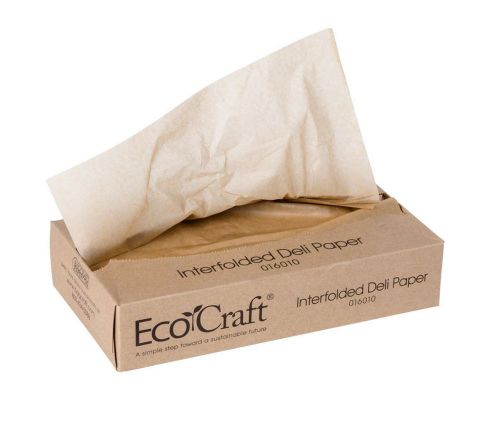 EcoCraft 016010 Interfolded Deli Paper 10 3/4&#034; x 10&#034; Pop Up Box 500 Sheets Waxed