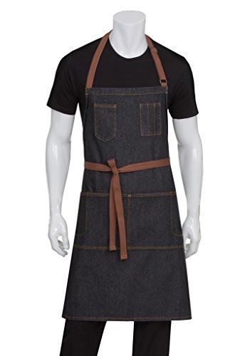 Chef works ab035-blk-0 memphis bib apron, black for sale