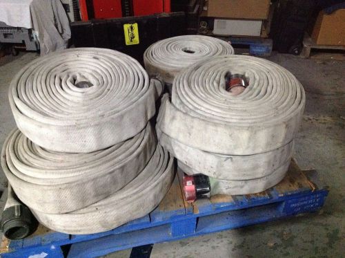 (8) polyester fire hoses 2-1/2&#034; x 50&#039;, nh couplings for sale