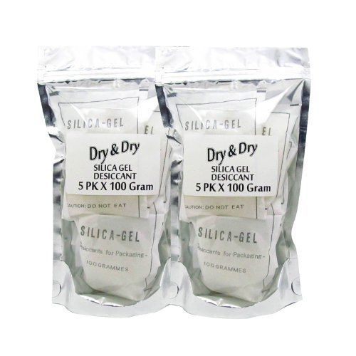 100 Gram Pack of 10 &#034;Dry&amp;dry&#034; Silica Gel Packets Desiccant Dehumidifiers