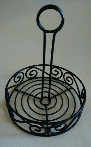 Wrought Iron Condiment Menu Rack Holder Round Restaurant American Metalcraft