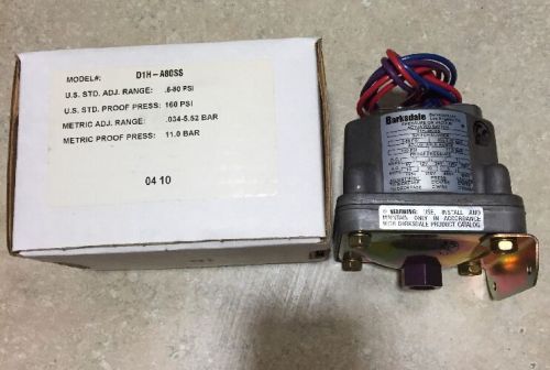 NIB Barksdale D1H-A80SS Pressure Or Vacuum Actuated Switch