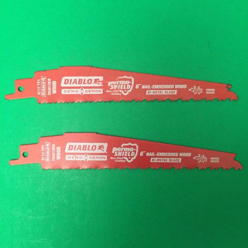 2 pk. Freud DS0612BW2 Diablo 6&#034;  6/12T Nail Embedded wood Reciprocating Blades