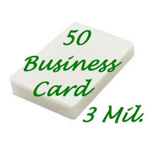 50- business card laminating laminator pouches sheets  2-1/4 x 3-3/4...3 mil for sale