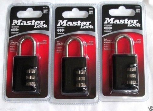 3 pks   master lock 647d, combination padlock, steel shaft for sale