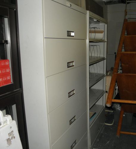 Hon 6 shelf legal size lateral file cabinet w/ receding doors good cond. used for sale