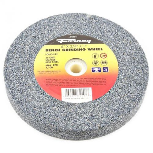 36-Grit, 6&#034;-By-3/4&#034; Bench Grinding Wheel, Vitrified With 1&#034; Arbor Forney 72401