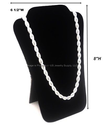 6 Black Velvet Necklace Pendant Easel Back Jewelry Displays 6 1/2&#034;W x 8&#034;H