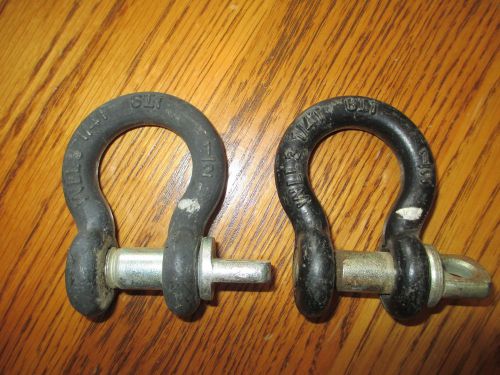 2 - steel shackles wll 3-1/4t throat opening = 1.1&#034; for sale