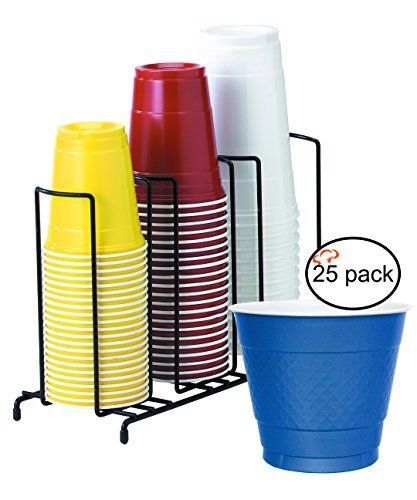 Tiger chef 3-section cup and lid organizer wire rack with 25 blue disposable 9 for sale
