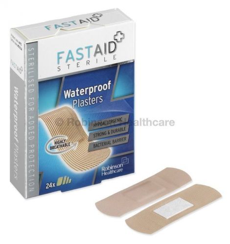 Fast Aid Sterile Waterproof Plasters - Pack of 24 Assorted x 6 Packs