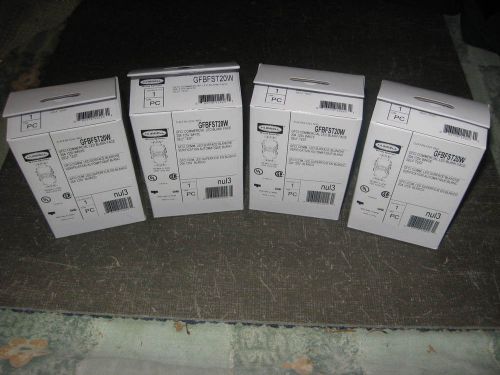 Lot of 4 Hubbell GFCI Commercial LED Blank Face Self Test Receptacles GFBFST20W