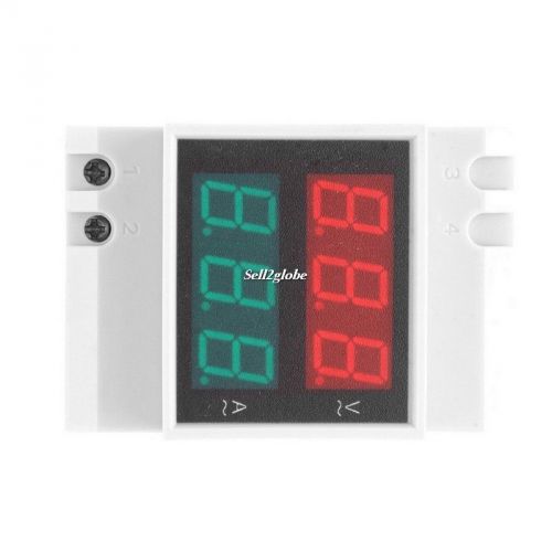 Digital Din-Rail AC Voltage Current LED Dual Display Panel Voltage Amp Meter G8
