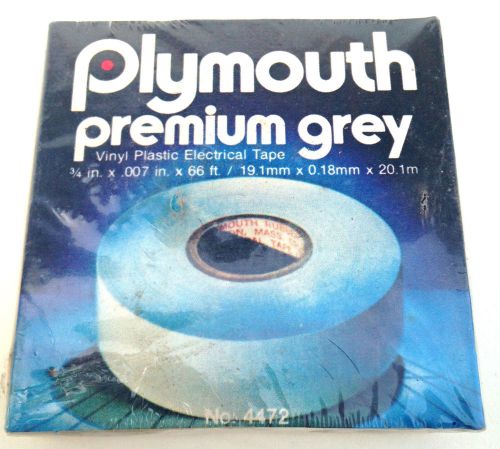 Vtg plymouth premium grey vinyl plastic electrical tape 3/4&#034;x.007&#034;x66&#039; free ship for sale