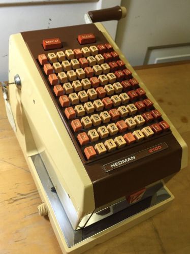 hedman 2100 vintage check writing machine with key Check Protector