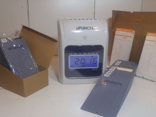 uPunch HN3000 Electronic Time Clock 10 Card Holders And Time Cards