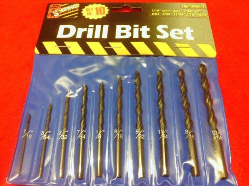 New Sterling DT001 HIGH QUALITY DRILL BIT TOOL SET OF 10 WITH BAG