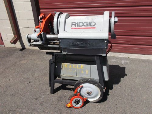 Ridgid 1224 pipe threader rigid conduit gc 1/2&#034; to 4&#034; has 2 dies and cart for sale
