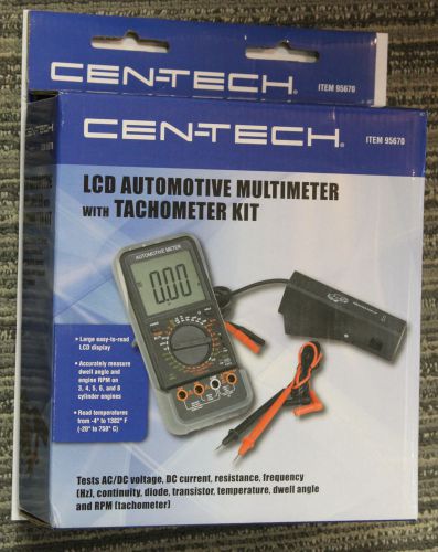 NEW  Cen-Tech LCD Automotive Multimeter with Tachometer Kit 95670