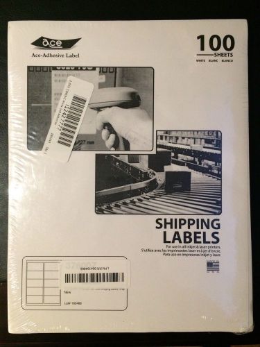 Ace Label 37600Z 10-Up Sheet Label: 2 x 4 100 sheets