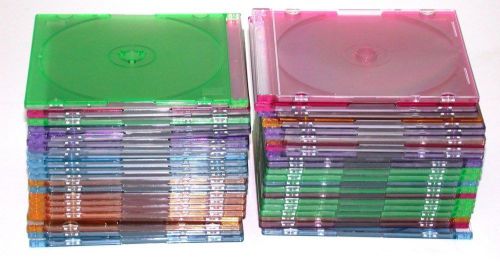 (43) Slim Jewel CD/DVD Cases ~ Assorted Colors  **NEW**