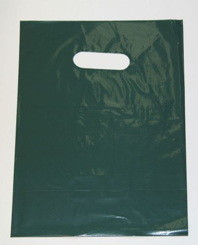 25   9&#034; x 12&#034; Forest GREEN  GLOSSY Low-Density Plastic Merchandise Bags