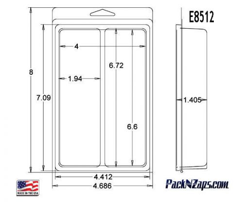 E8512: 250- 8&#034;H x 4.7&#034;W x 1.4&#034;D Clamshell Packaging Clear Plastic Blister Pack