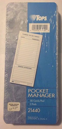 Tops Pocket Manager Cards,  50 Cards/Pad 2 Pads Item # 21440