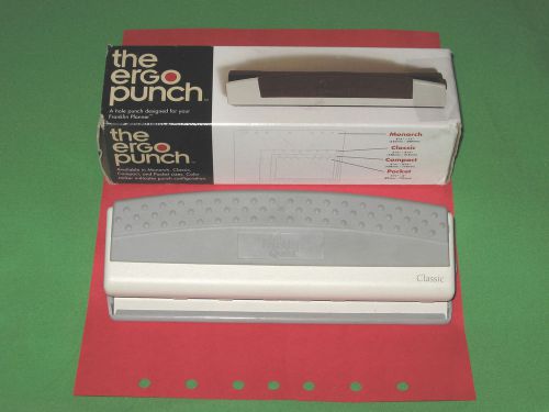 CLASSIC ~ Ergonomic ~ 7 HOLE PAPER PUNCH Franklin Covey Planner ERGO Metal GRAY